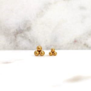 Simple Cluster Screw Back Stud Earring Hypoallergenic Cartilage Conch Lobe Titanium 18K Gold Filled Earring
