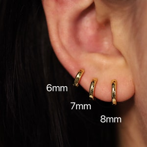 Créoles Huggie • Petite créole en or délicate • Créole en hélice du cartilage lobe tragus de la conque • Argent 925 • Hypoallergénique • LeilaAndBloom