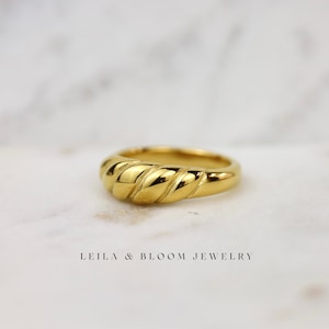 18K Croissant Ring made with 18K Gold filled Titanium Hypoallergenic material, a French Inpired Statement piece