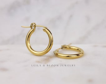 Gold Hoop Earrings for Women | Dainty Everyday Hoops | 18K Gold Filled | Gift for Her