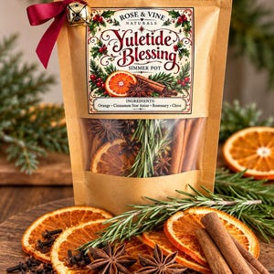 Christmas Simmer Pot Gift, Yuletide Blessing Stovetop Potpourri, Holiday Home Fragrance, Gift Ready, Stocking Stuffer, Simmer Pot