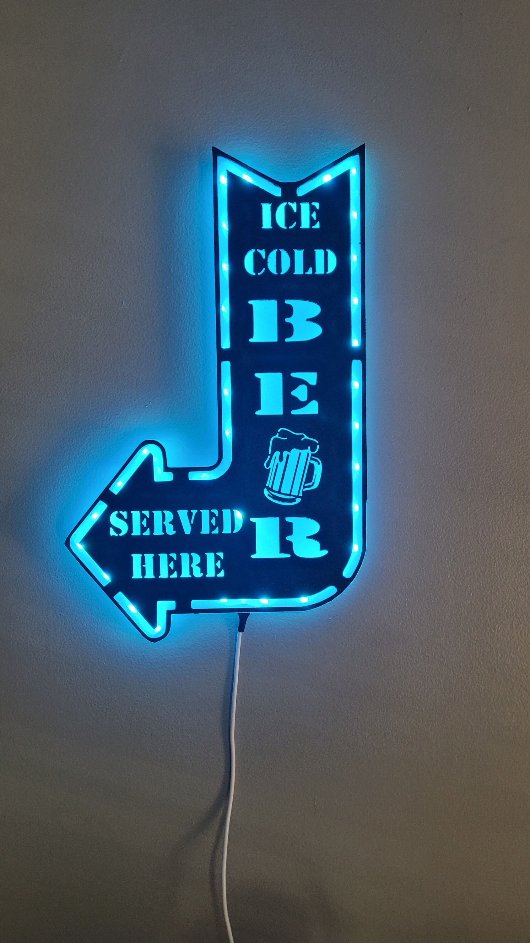 Beer Light Display Light up Sign Bar Display Party Decor Man Cave Decor