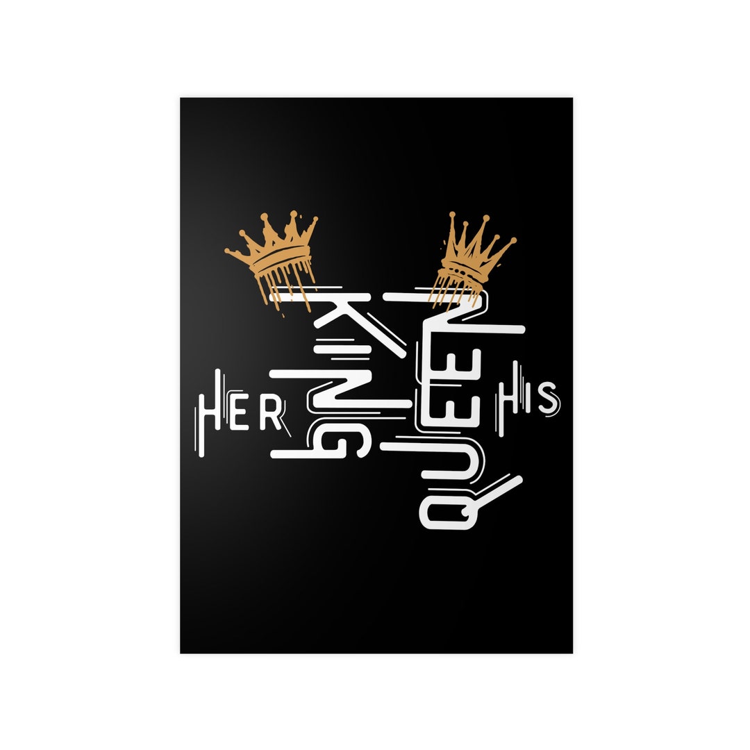 King and Queen Posters His and Hers Wall Art Couples Decor Etsy