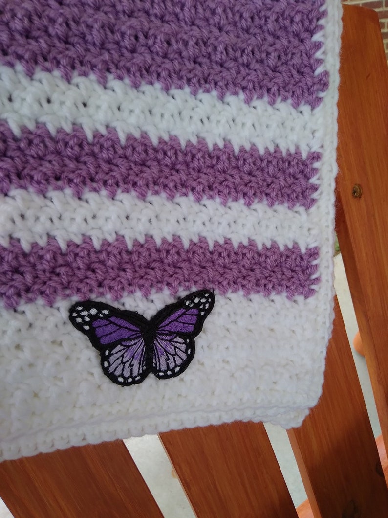 Crochet Baby Blanket Handmade for Sale Hand Knit Purple and Etsy