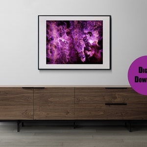 Purple Red & Orange Nebula Wall Art / Digital Print