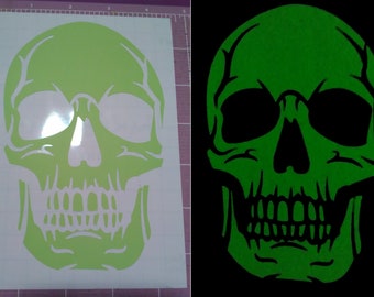 Scary Skull Glow in the Dark Vinyl Decal