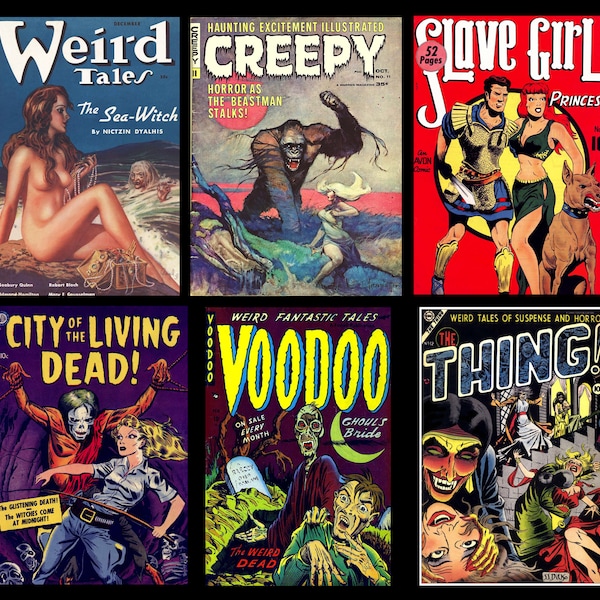 Vintage Horror/Sci-fi Comic Cover Art Stickers