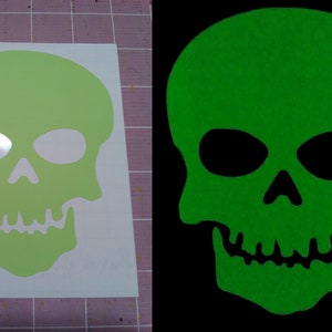 Simple Skull Glow in the Dark Decal