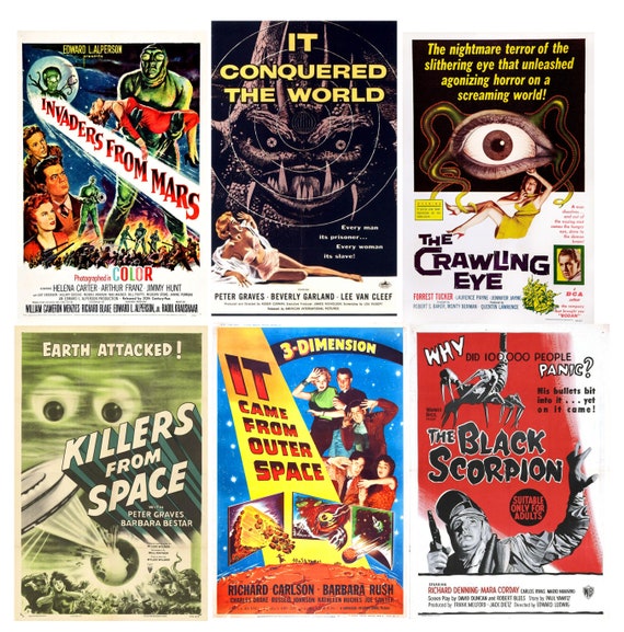 Vintage Sci-fi/horror Movie Poster Stickers 