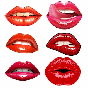 Sultry Lips Set 2 Vinyl Stickers