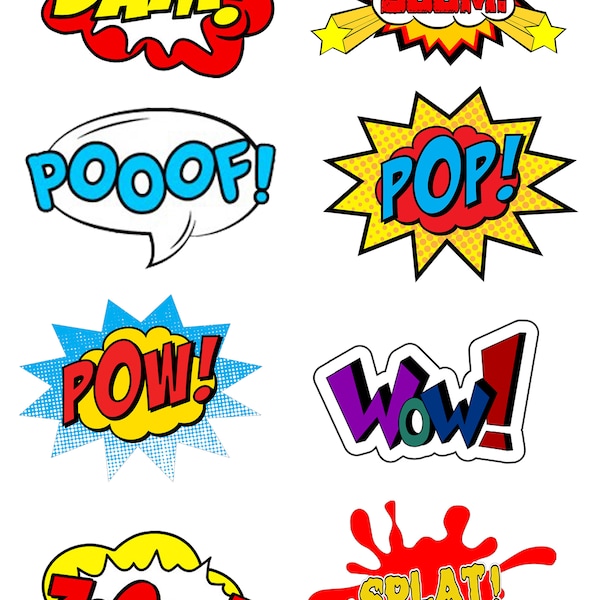 Comic Book Sound FX Vinyl Stickers