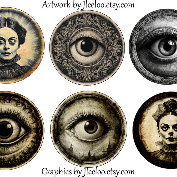 Gothic Vinyl Stickers set 1 Artwork by JLeeloo.etsy.com