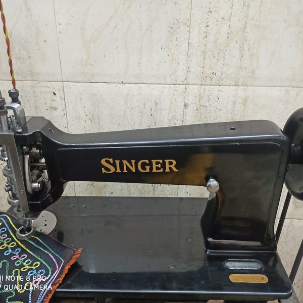 Singer 114w103 vintage embroidery chain & moss stitch machine sewing machine refurbished black HEAD ONLY