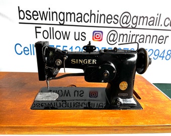 Testa della macchina da cucire Singer 107w102 vintage irlandese e ginocchiera