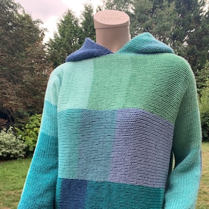 Strickmaschine Anleitung - Hoodie Pullover - Addi, Sentro 48 46 pin - Kapuzenpullover - 3 Downloads , keine Häkelanleitung, UK und US Begriffe