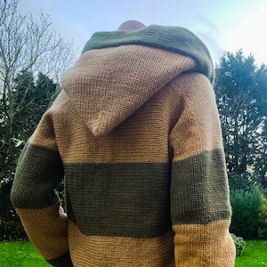 Knitting Machine Pattern - Hooded Cardigan - Addi, Sentro 48 46 22 pin