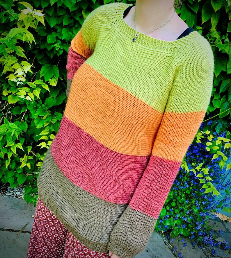 Knitting Machine Pattern Sunset Sweater Addi Sentro 48 46 Etsy