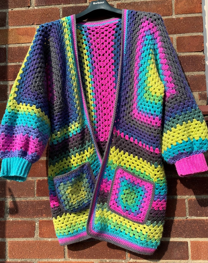 Granny Hexagon Cardigan Crochet Pattern Easy, Beginner image 8