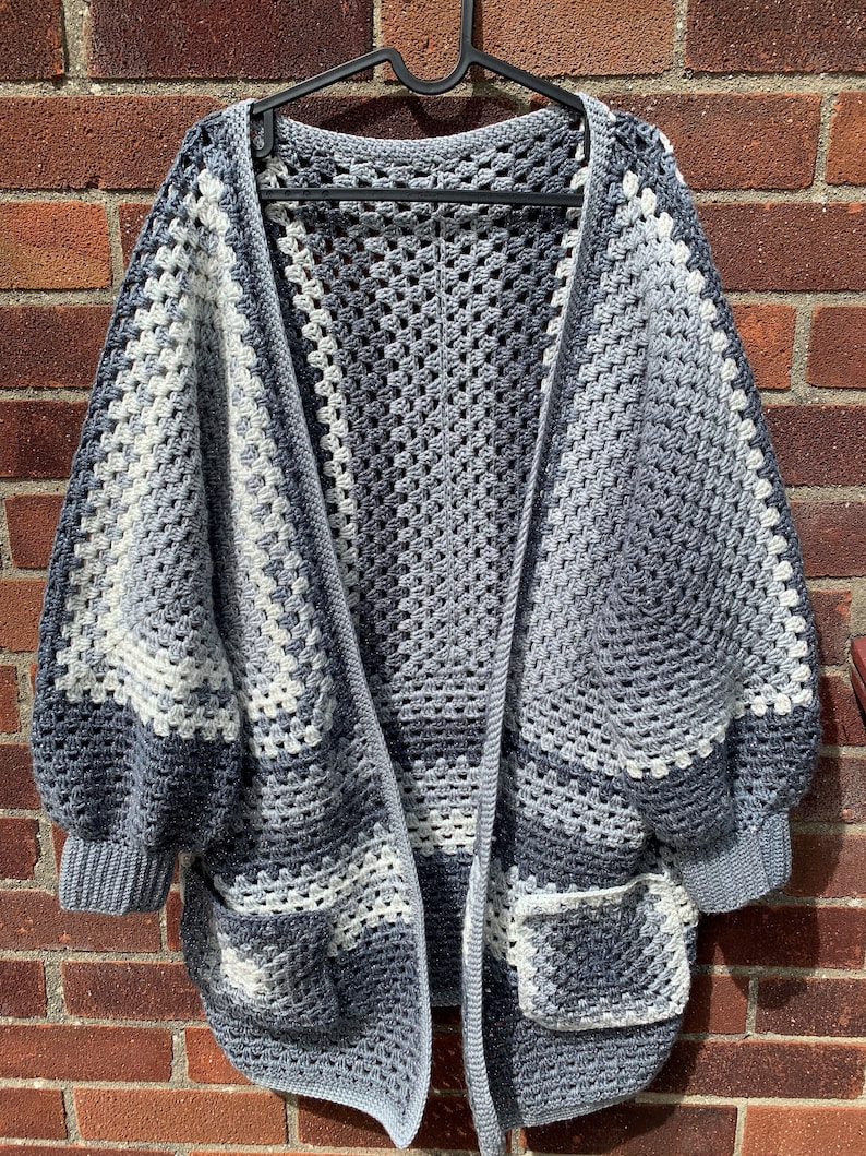 Granny Hexagon Cardigan Crochet Pattern Easy Beginner Etsy Hong Kong
