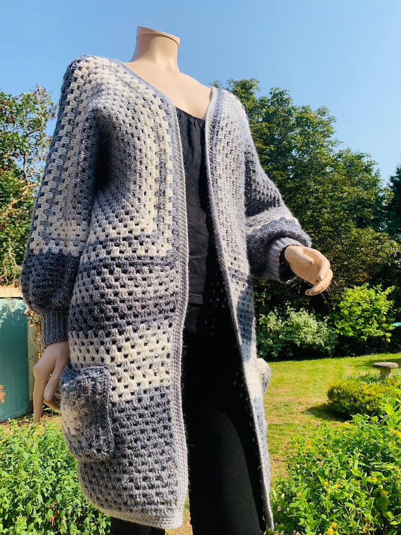 Granny Hexagon Cardigan Crochet Pattern Easy Beginner Etsy Finland