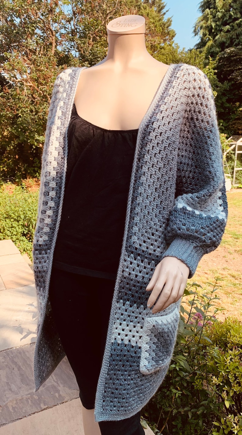 Granny Hexagon Cardigan Crochet Pattern Easy Beginner Etsy Hong Kong