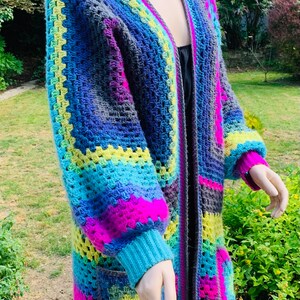 Granny Hexagon Cardigan Crochet Pattern Easy, Beginner image 2