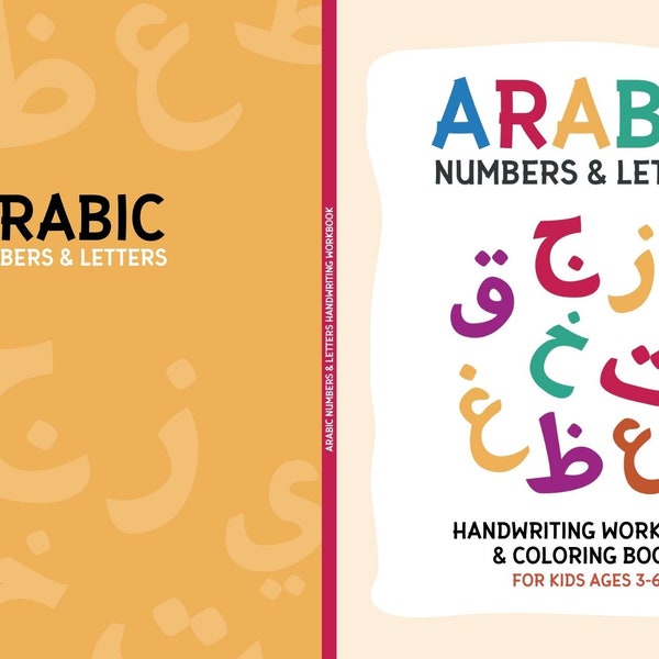 Arabic Numbers & Letters | Handwriting Workbook and Coloring Book For Kids Ages 3-6 | Arabic Alphabet More 30 Animal Coloring Pages.