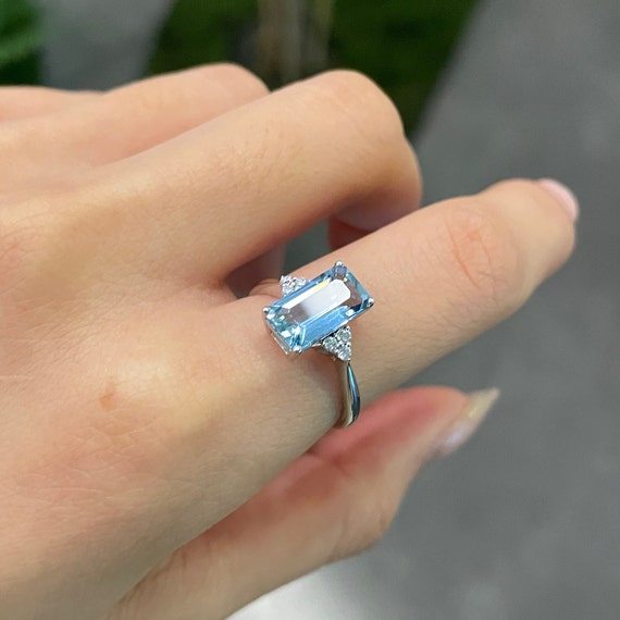 6 carat aquamarine ring discount