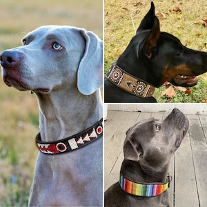 Maasai beaded leather designer dog collars handmade in Africa from quality leather for large and small dogs 画像 5