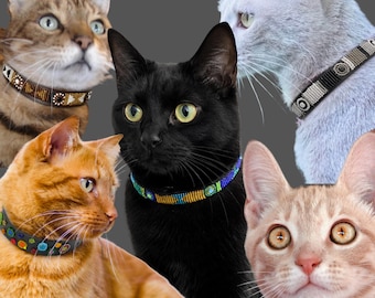 Handmade Maasai Beaded Leather Cat Collar
