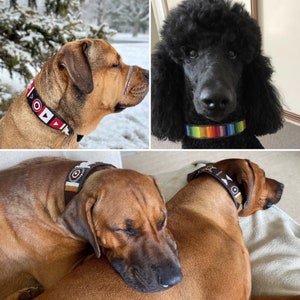 Maasai beaded leather designer dog collars handmade in Africa from quality leather for large and small dogs 画像 7