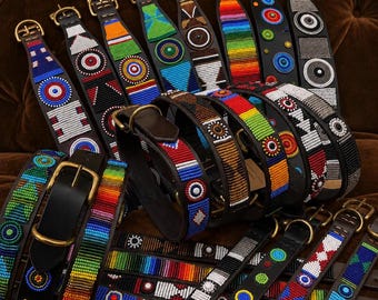 African Maasai Beaded Leather Dog Cat Collars: Ethical Sustainable Handmade Design