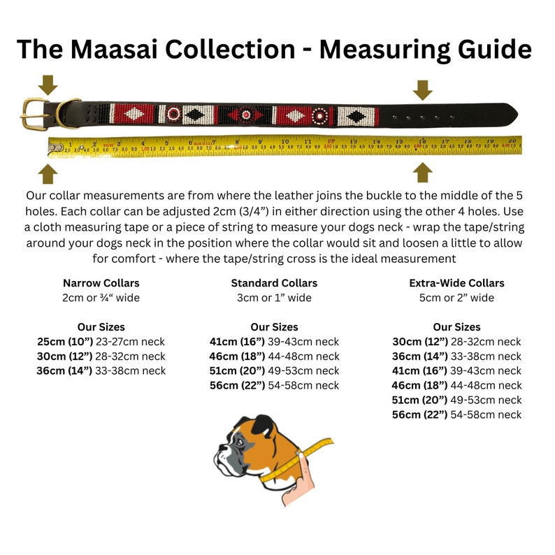 Maasai beaded leather designer dog collars handmade in Africa from quality leather for large and small dogs 画像 9