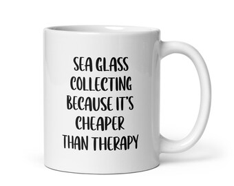Sea Glass Mug, Sea Glass Gift, Sea Glass Appreciation Gift, Sea Glass Gift Ideas, Sea Glass Christmas Gift, Sea Glass Birthday Gift