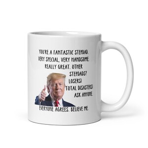 Taza de Trump para padrastro, taza de café para padrastro, taza para padrastro, regalo del día del padre para padrastro, regalos para padrastro, regalo divertido para padrastro, regalo de Navidad para padrastro
