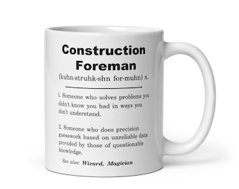 Taza de capataz de construcción, regalo de capataz de construcción, ideas de regalo de capataz de construcción, agradecimiento de cumpleaños de capataz de construcción para Navidad