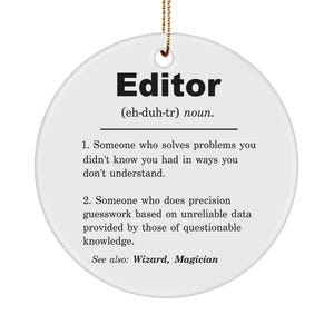 Editor Ornament, Editor Gift, Editor Gift Ideas, Editor Christmas Gift, Editor Graduation Gift, Editor Birthday Gift, Gift For Editor