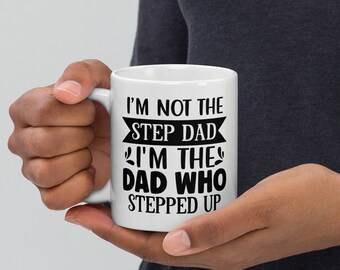 Step Dad Gift, Gift For Step Dad, Bonus Dad, Step Fathers Day Gift From Daughter Son Kids, Funny Stepdad Birthday Christmas Coffee Mug