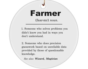 Farmer, Farmer Ornament, Farmer Gift, Farmer Gift Ideas, Farmer Christmas Gift, Farmer Gifts, Farmer Birthday Gift, Farmer Appreciation Gift