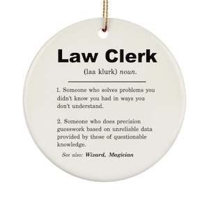 Law Clerk Ornament, Law Clerk Gift, Law Clerk Appreciation Gift, Law Clerk Gift Ideas, Law Clerk Christmas Gift, Law Clerk Birthday Gift