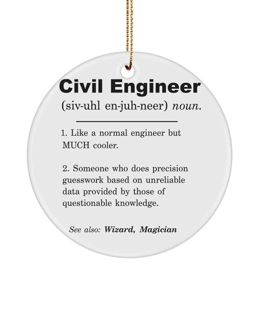 Civil Engineer Definition Ornament, Civil Engineer Gift, Civil Engineer