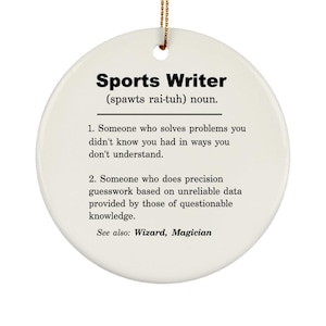 Sports Writer Ornament, Sports Writer Gift, Sports Writer Appreciation Gift, Sports Writer Gift Ideas, Sports Writer Christmas Gift