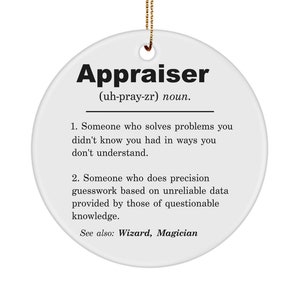 Appraiser, Appraiser Gift, Appraiser Definition Ornament, Appraiser Graduation, Gift For Appraiser, Appraiser Appreciation Birthday Gift