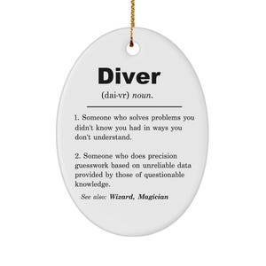 Diver Ornament, Diver Gift, Diver Gift Ideas, Diver Christmas Gift, Diver Birthday Gift, Deep Diver Gift, Gift for Diver, Commercial Diver