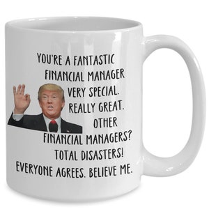 Funny financial manager coffee mug, financial manager trump graduation gift, best financial manager birthday gifts, financial manager cup