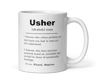 Usher, Usher Mug, Usher Gift, Usher Appreciation Gift, Usher Gift ideas, Usher Birthday Gifts, Usher Christmas Gifts