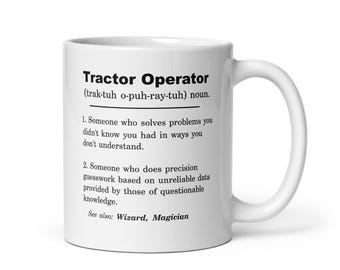 Caneca para operador de trator, presente para operador de trator, presente de agradecimento para operador de trator, ideia para presente para operador de trator, presente de Natal para operador de trator