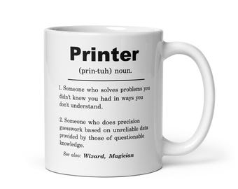 Impresora, taza de impresora, regalo de impresora, regalo de agradecimiento a la impresora, ideas para regalos de impresora, regalo de cumpleaños de impresora, regalo de Navidad de impresora