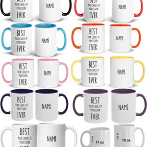 a set of six different colored coffee mugs