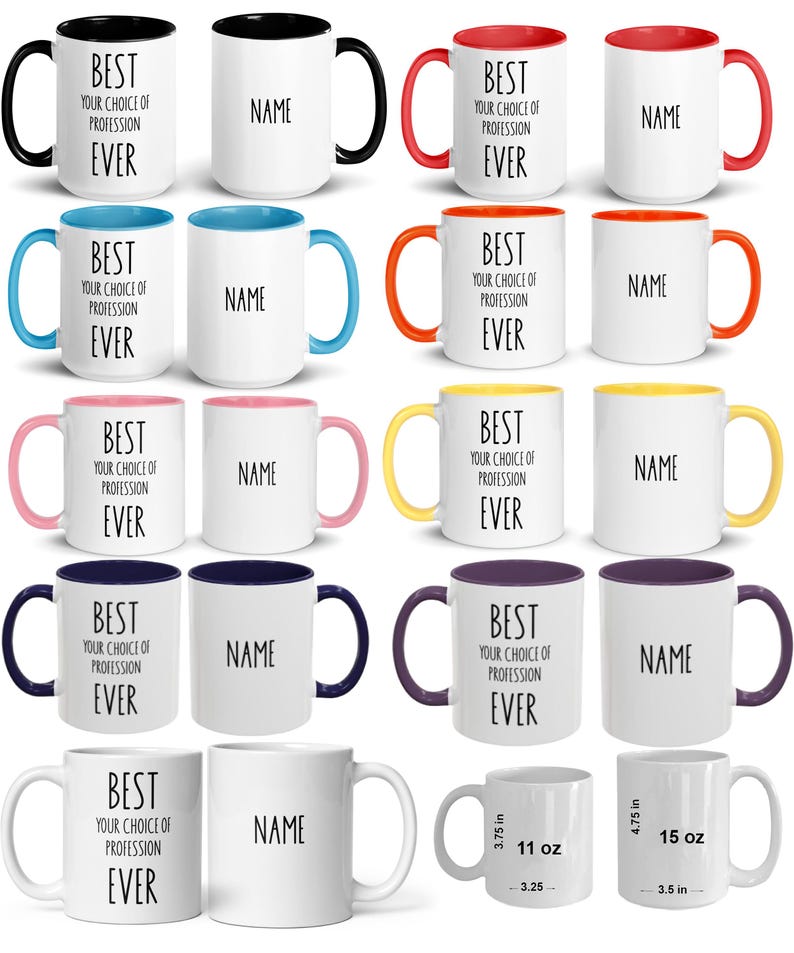 a set of six different colored coffee mugs